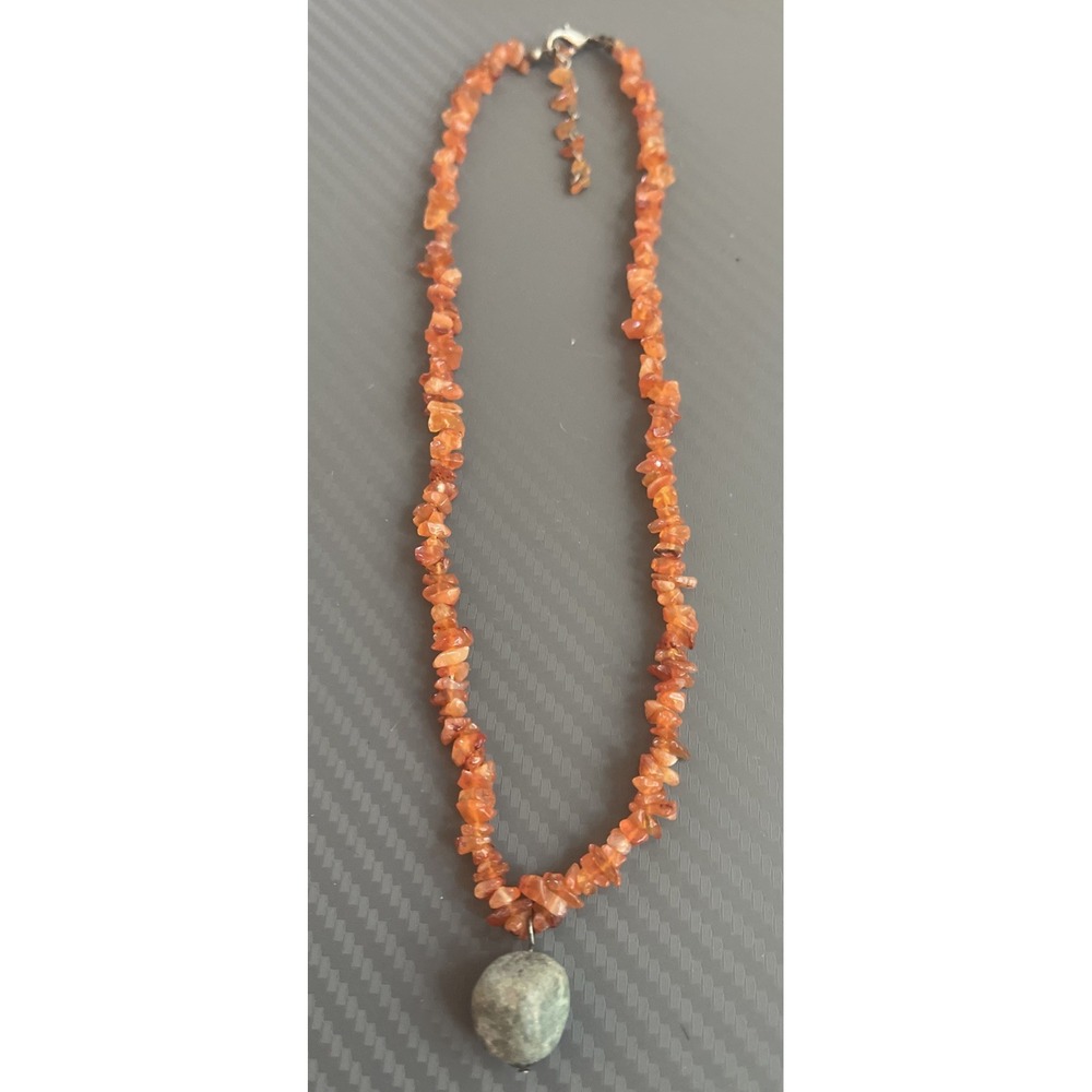 Natural Carnelian Gemstone Necklace 16"